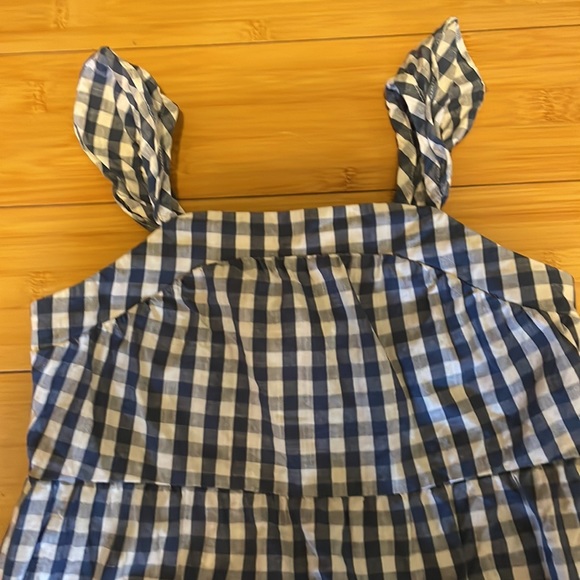 Cat & Jack midi length tiered navy gingham patterned dress. Size 5t. - Picture 2 of 4